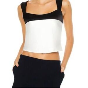 Forever 21 Satin Colorblock Crop Top